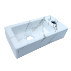 Fontein Keramiek Marmerlook Wit Qubic Mini
