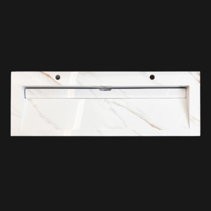 Wastafel Slate Gold/White Marble 140 enkele wasbak