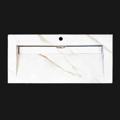 Wastafel Slate Gold/White Marble 100