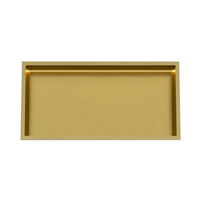 Inbouw wandnis Goud Geborsteld 30x60x7 cm met LED verlichting
