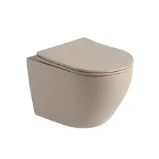 Wandcloset Color Line rimfree compact Mat Zand Beige slim met softclose en quickrelease zitting