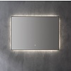 Spiegel decor met indirecte verlichting Mat Zwart 160
