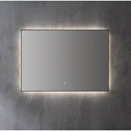 Spiegel decor met indirecte verlichting Mat Zwart 160