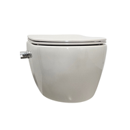 Wandcloset easy flush rimfree Bidet warm / koud water met slim flatline softclose en quickrelease zitting