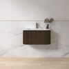 Badmeubelset Eleganza 80 Solid Surface Dark Walnut zonder spiegel