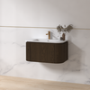 Badmeubelset Eleganza 80 Solid Surface Dark Walnut zonder spiegel