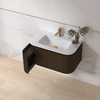 Badmeubelset Eleganza 80 Solid Surface Dark Walnut zonder spiegel