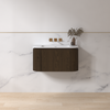 Badmeubelset Eleganza 80 Solid Surface Dark Walnut zonder spiegel