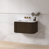 Badmeubelset Eleganza 80 Solid Surface Dark Walnut zonder spiegel