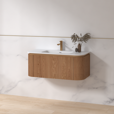 Badmeubelset Eleganza 100 Solid Surface Acacia zonder spiegel