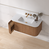 Badmeubelset Eleganza 100 Solid Surface Acacia zonder spiegel