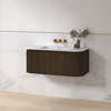 Badmeubelset Eleganza 100 Solid Surface Dark Walnut zonder spiegel