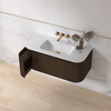 Badmeubelset Eleganza 100 Solid Surface Dark Walnut zonder spiegel