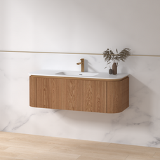 Badmeubelset Eleganza 120 Solid Surface Acacia zonder spiegel