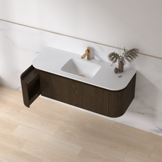 Badmeubelset Eleganza 120 Keramiek Dark Walnut zonder spiegel