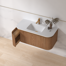 Badmeubelset Eleganza 100 Keramiek Acacia zonder spiegel