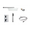 Doucheset inbouw met box thermostaat, muurbevestiging / douchekop 20 cm vierkant Chroom OP = OP