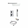 Doucheset inbouw met box thermostaat, muurbevestiging / douchekop 20 cm vierkant Chroom OP = OP