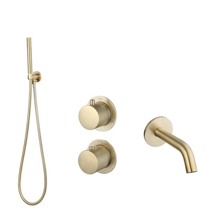 Badset inbouw Goud Geborsteld