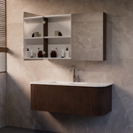 Eleganza Spiegelkast dubbel gespiegeld zonder verlichting 120 Dark Walnut