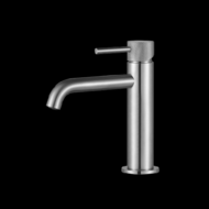 Wastafelmengkraan Slimline RVS met geribbelde knop