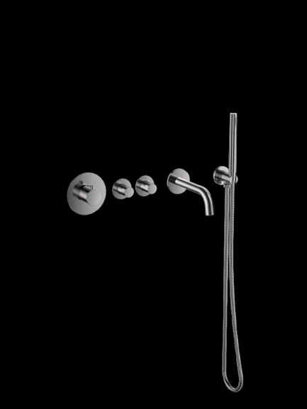 Kranen met geribbeld knop Gun Metal