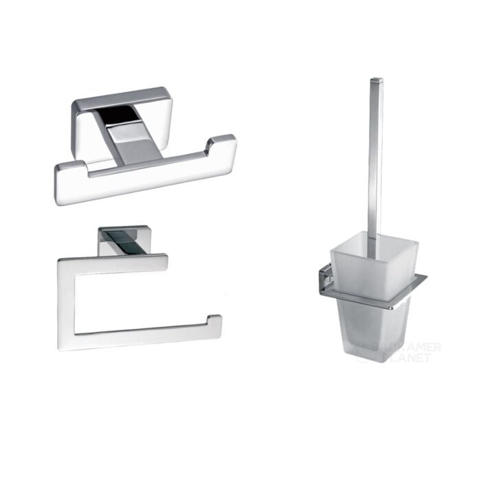 Toiletaccessoireset vierkant Chroom