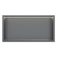 Inbouw wandnis Gun Metal 30x60x7 cm met LED verlichting