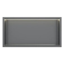 Inbouw wandnis Gun Metal 30x60x7 cm met LED verlichting