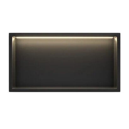 Inbouw wandnis Mat Zwart 30x60x7 cm met LED verlichting