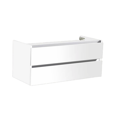 Trendline basic onderkast met greeplijst aluminium 140 Mat Wit