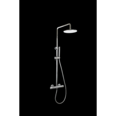 Doucheset thermostatisch (in hoogte verstelbaar) Chroom douchekop 30 cm met geribbelde knop
