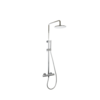 Doucheset thermostatisch (in hoogte verstelbaar) Chroom douchekop 25 cm met geribbelde knop