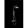 Doucheset thermostatisch (in hoogte verstelbaar) Chroom douchekop 25 cm met geribbelde knop