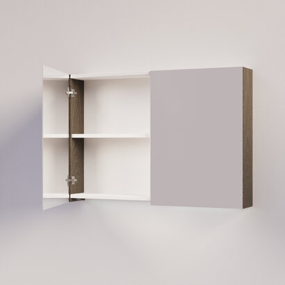 Trendline basic spiegelkast dubbel gespiegeld 100 Brown Oak
