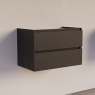 Trendline basic onderkast met greeplijst Mat Zwart 80 Black Oak