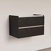 Trendline basic onderkast met greeplijst aluminium 80 Black Oak