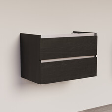 Trendline basic onderkast met greeplijst aluminium 80 Black Oak