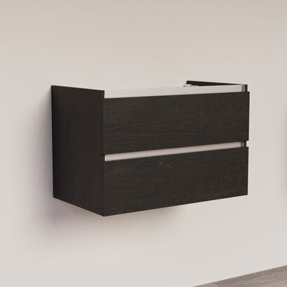 Trendline basic onderkast met greeplijst aluminium 80 Black Oak
