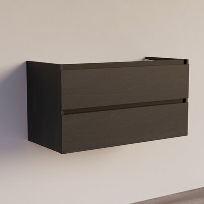 Trendline basic onderkast met greeplijst Mat Zwart 100 Black Oak
