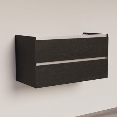 Trendline basic onderkast met greeplijst aluminium 100 Black Oak