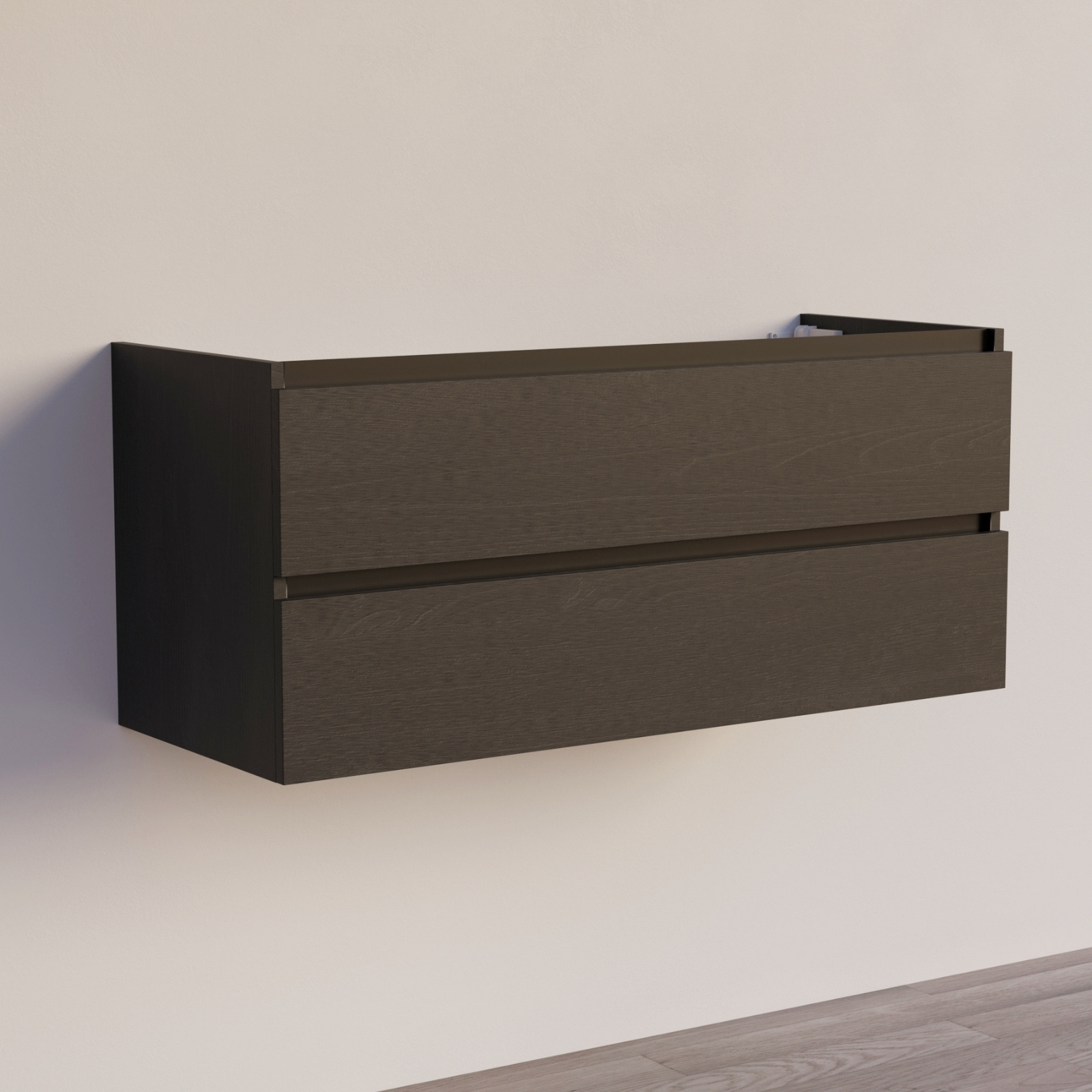 Trendline basic onderkast met greeplijst Mat Zwart 120 Black Oak