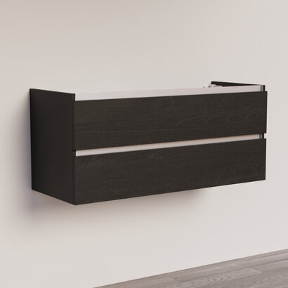 Trendline basic onderkast met greeplijst aluminium 120 Black Oak