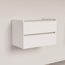 Trendline basic onderkast met greeplijst aluminium 80 Hoogglans Wit