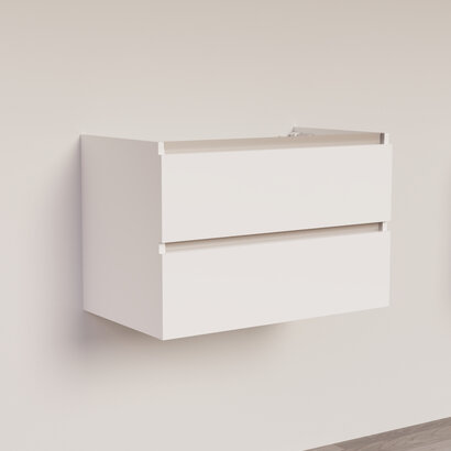 Trendline basic onderkast met greeplijst aluminium 80 Hoogglans Wit