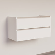 Trendline basic onderkast met greeplijst aluminium 100 Hoogglans Wit