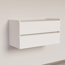 Trendline basic onderkast met greeplijst aluminium 100 Hoogglans Wit