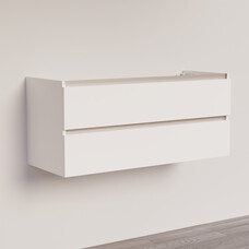Trendline basic onderkast met greeplijst aluminium 120 Hoogglans Wit
