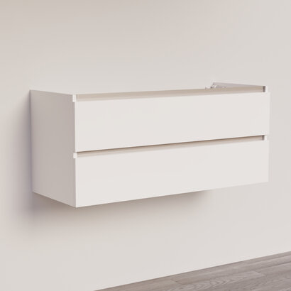 Trendline basic onderkast met greeplijst aluminium 120 Hoogglans Wit