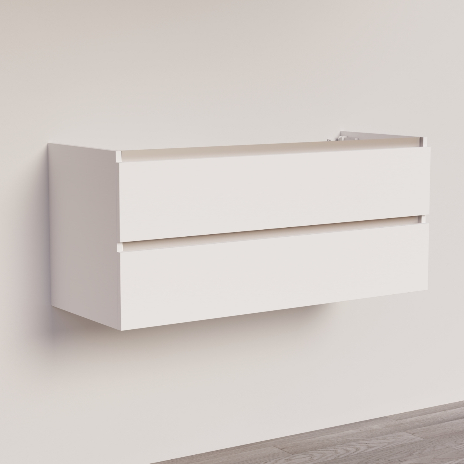 Trendline basic onderkast met greeplijst aluminium 120 Mat Wit